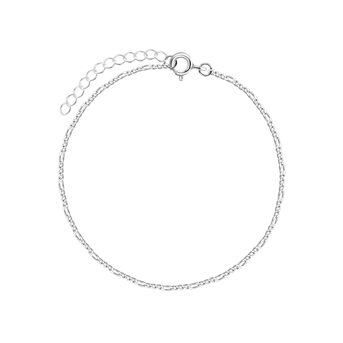 Silver Figaro Chain Bracelet