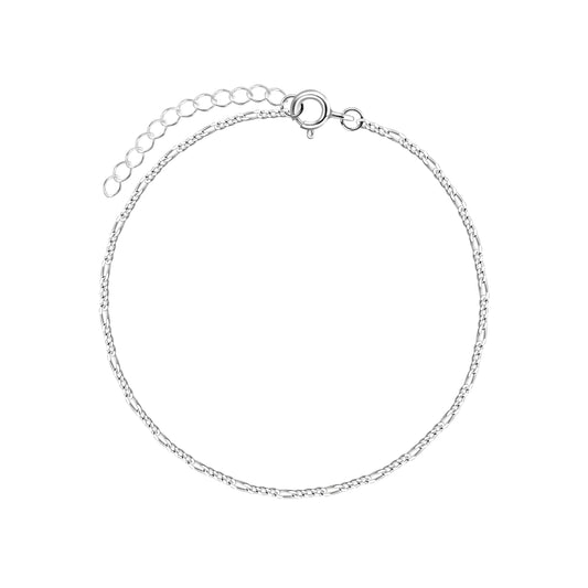 Silver Figaro Chain Bracelet