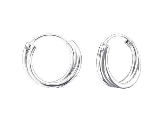 Silver Twist Hoop Earrings