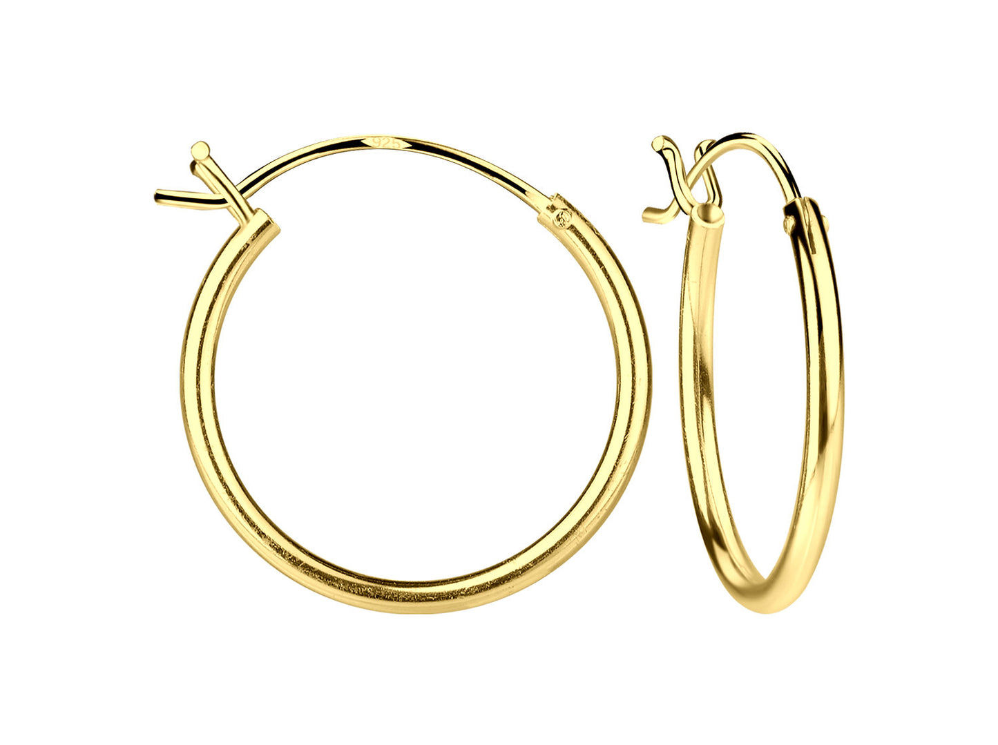 Gold French Lock Hoop Earrings