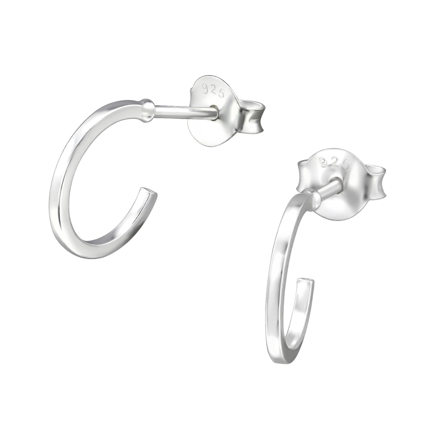 Silver Half Hoop Earrings